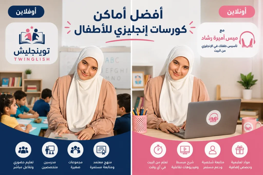 أفضل أماكن كورسات إنجليزي للأطفال