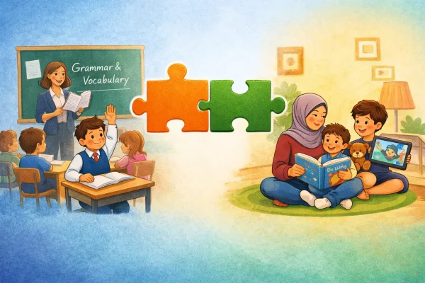 الفرق بين تعلم الانجليزي في المدرسة والبيت